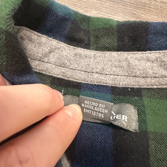 Eddie Bauer Flannel Shirt Black Green Mens L Gingham Check Button Up Autumn - Picture 4 of 10